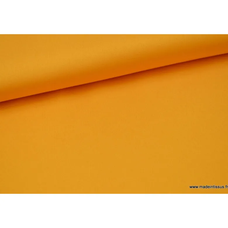 Tissu satin microfibre fluide uni moutarde