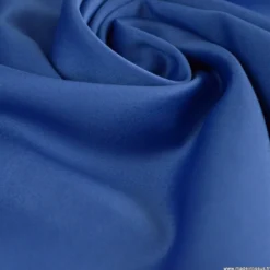 Tissu satin microfibre fluide uni bleu Cobalt