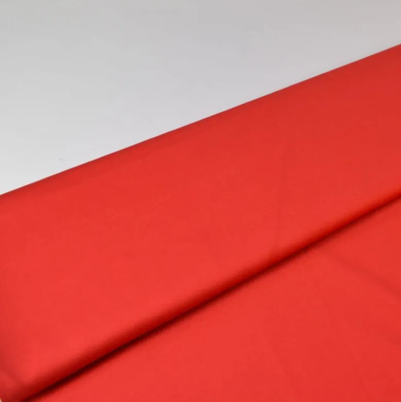 Tissu satin microfibre fluide uni rouge