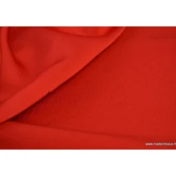 Tissu satin microfibre fluide uni rouge