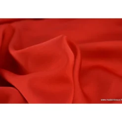 Tissu satin microfibre fluide uni rouge