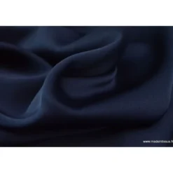 Tissu satin microfibre fluide uni marine
