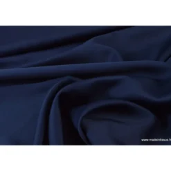 Tissu satin microfibre fluide uni marine