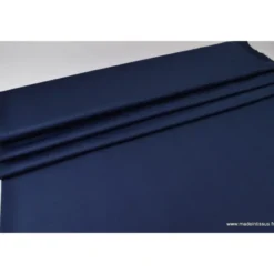 Tissu satin microfibre fluide uni marine