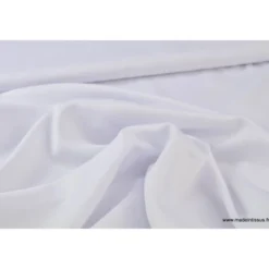 Tissu satin microfibre fluide uni blanc