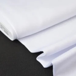 Tissu satin microfibre fluide uni blanc