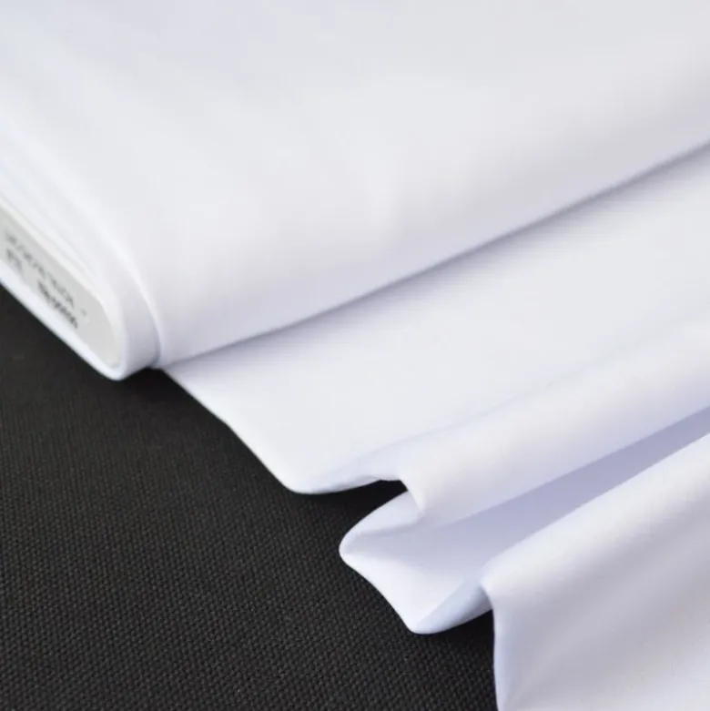 Tissu satin microfibre fluide uni blanc