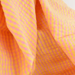 Tissu seersucker Eli Vichy petits carreaux - Jaune et bonbon