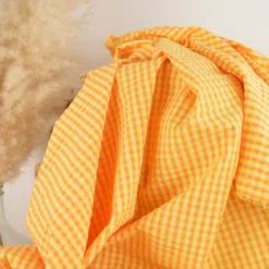 Tissu seersucker Eli Vichy petits carreaux - Lemon et Mangue