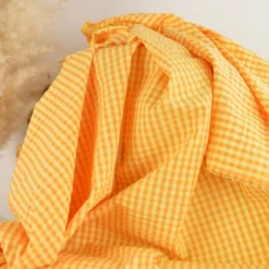Tissu seersucker Eli Vichy petits carreaux - Lemon et Mangue