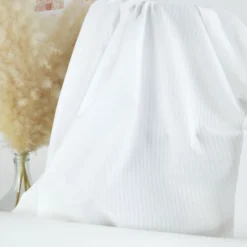 Tissu seersucker à rayures fines - Blanc