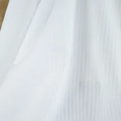 Tissu seersucker à rayures fines - Blanc