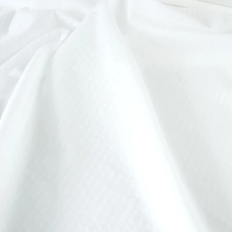 Tissu seersucker à rayures fines - Blanc