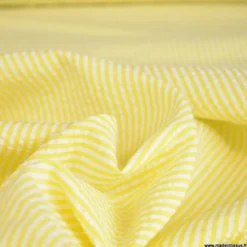 Tissu seersucker à rayures Jaune et blanc