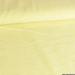 Tissu seersucker à rayures Jaune et blanc