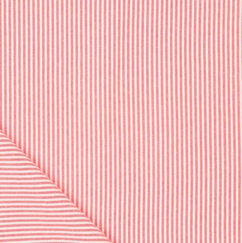 Tissu seersucker à rayures Rouge et blanc
