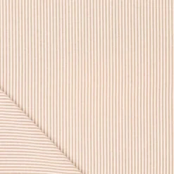 Tissu seersucker à rayures sable et blanc - oeko tex