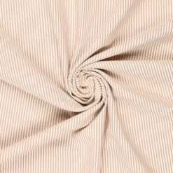 Tissu seersucker à rayures sable et blanc - oeko tex
