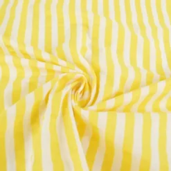 Tissu seersucker à rayures Tom - Blanc et Jaune