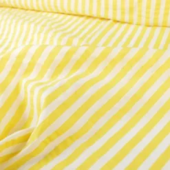 Tissu seersucker à rayures Tom - Blanc et Jaune