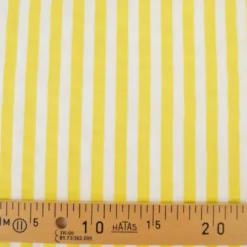 Tissu seersucker à rayures Tom - Blanc et Jaune