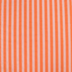 Tissu seersucker à rayures Tom - Rose et Tangerine