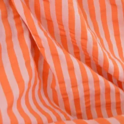 Tissu seersucker à rayures Tom - Rose et Tangerine