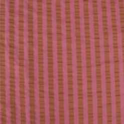 Tissu seersucker à rayures Tom - Bois de rose et Toffee