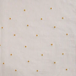 Tissu Seersucker Sable Rayures Fines Brodé Marguerites – Coton Léger Été