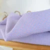 Tissu seersucker Vichy petits carreaux Bleu indigo et rose