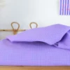 Tissu seersucker Vichy petits carreaux Bleu cobalt et rose