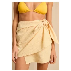 Tissu seersucker Vichy petits carreaux jaune et blanc - OEKO TEX