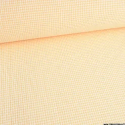 Tissu seersucker Vichy petits carreaux jaune et blanc - OEKO TEX
