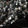 Tissu Sequin Argent sur velours noir