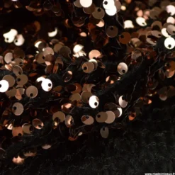Tissu Sequin Bronze sur velours noir