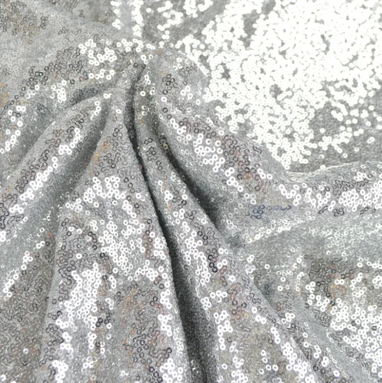Tissu Sequin fin coloris Argent