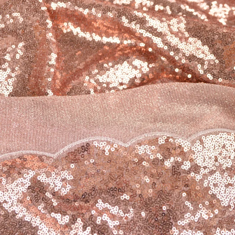 Tissu Sequin fin coloris champagne