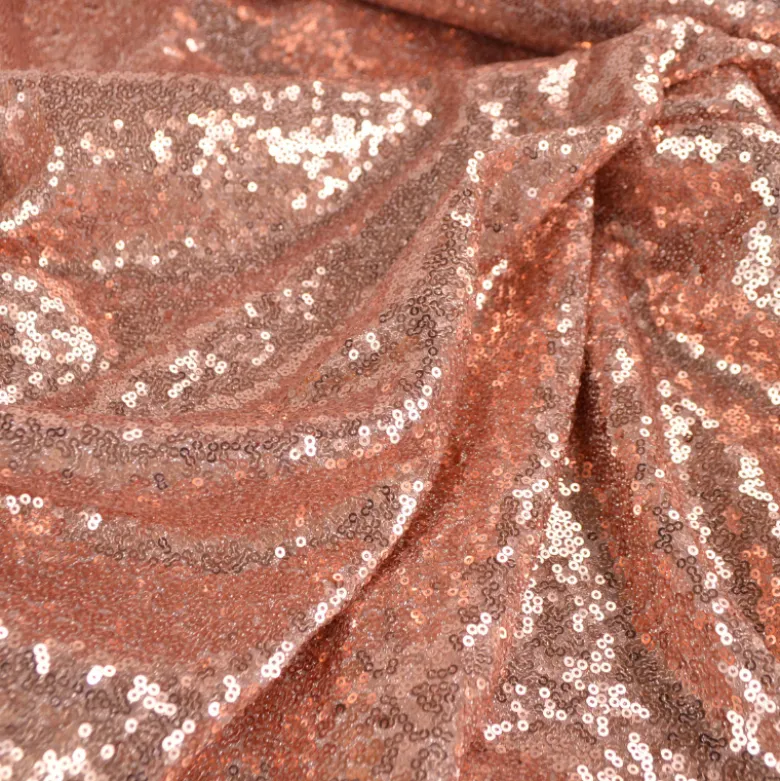 Tissu Sequin fin coloris champagne