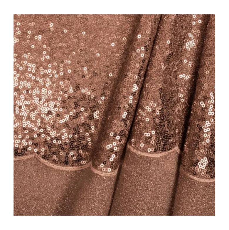 Tissu Sequin fin coloris champagne