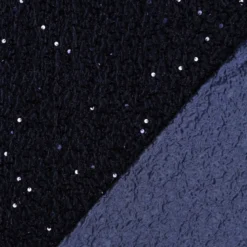 Tissu Sequin fin sur base velours - bleu marine