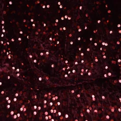 Tissu Sequin fin sur base velours - Bordeaux