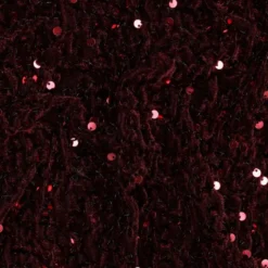 Tissu Sequin fin sur base velours - Bordeaux