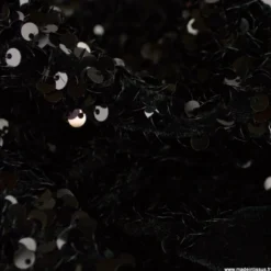 Tissu Sequin Noir sur velours noir