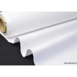 Tissu sergé coton lourd BLANC 300gr/m²