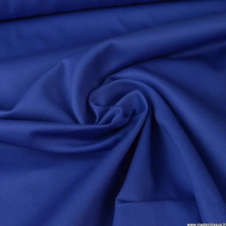 Tissu sergé coton lourd bleu roi 300gr/m²