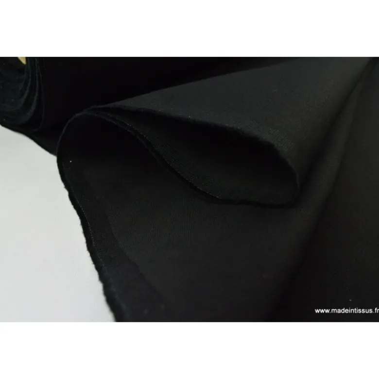 Tissu sergé coton lourd NOIR 300gr/m²