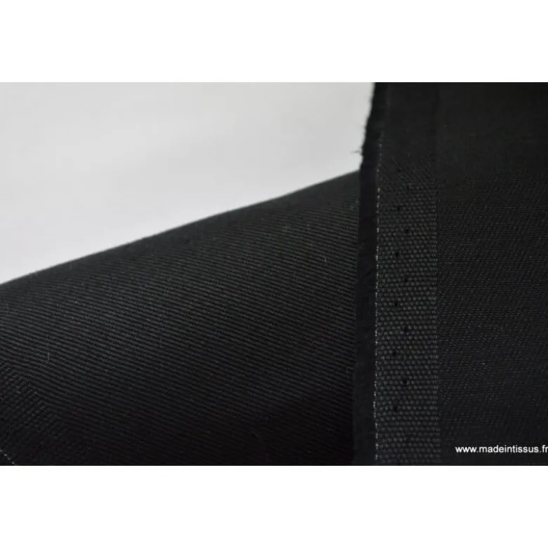Tissu sergé coton lourd NOIR 300gr/m²