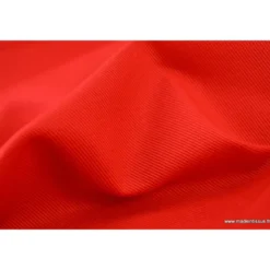 Tissu sergé coton lourd rouge300gr/m²