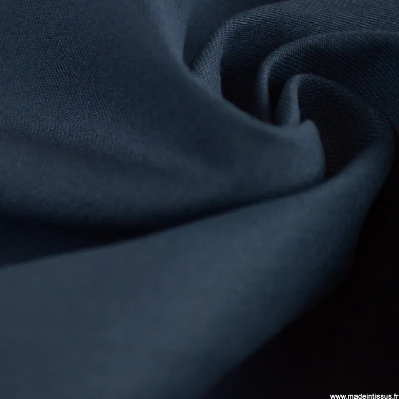 Tissu sergé coton mi-lourd bleu indigo - 260gr/m²