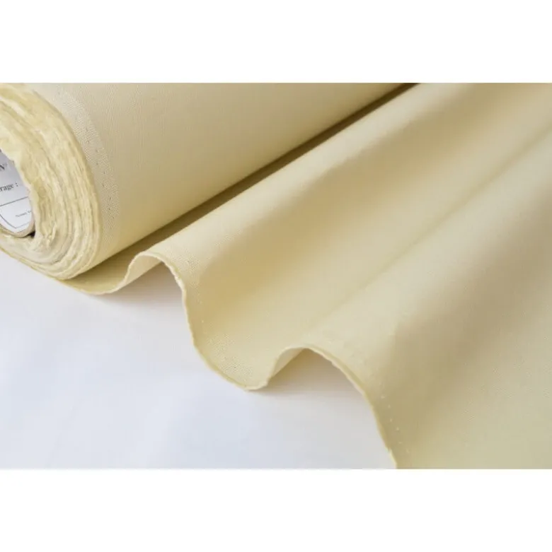 Tissu sergé coton mi-lourd écru 260gr/m²